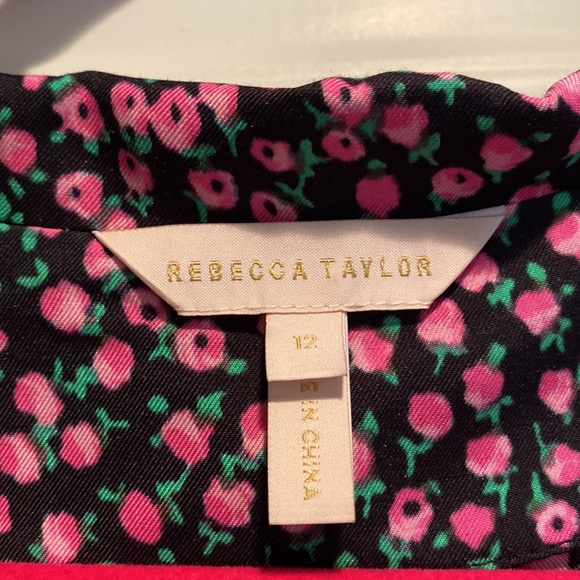 Only worn twice, Rebecca Taylor midi dress with pink floral print and side waist - Picture 5 of 9